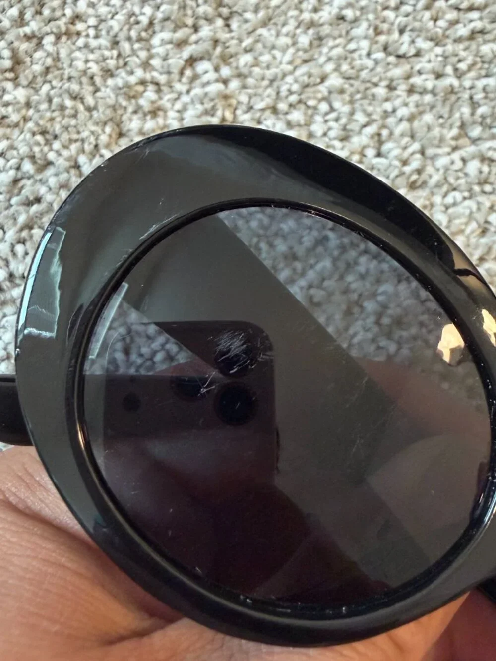 Frye & Co Black Oversized Oval Sunglasses Women's Spring Hinge